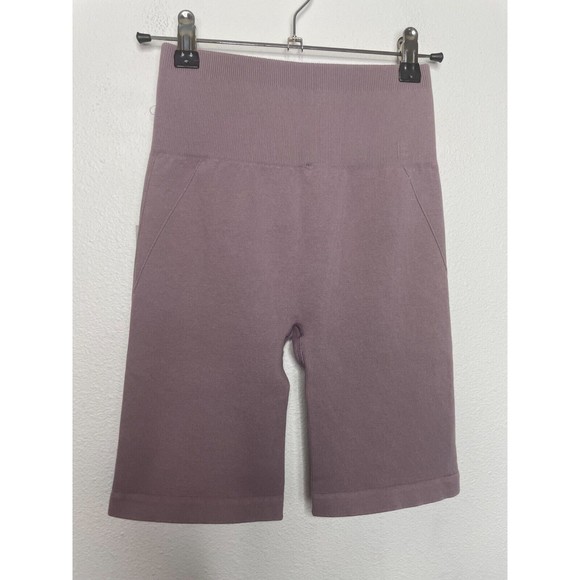 Everlane XS/S Seamless Bike Short Purple Rib Knit High Waist Gym Yoga NWT - Picture 7 of 11